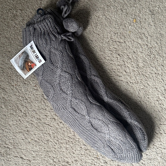 Muk Luks Slipper Socks Boot Cabin Fleece Lined Size Large 8-11 NEW - Picture 4 of 4